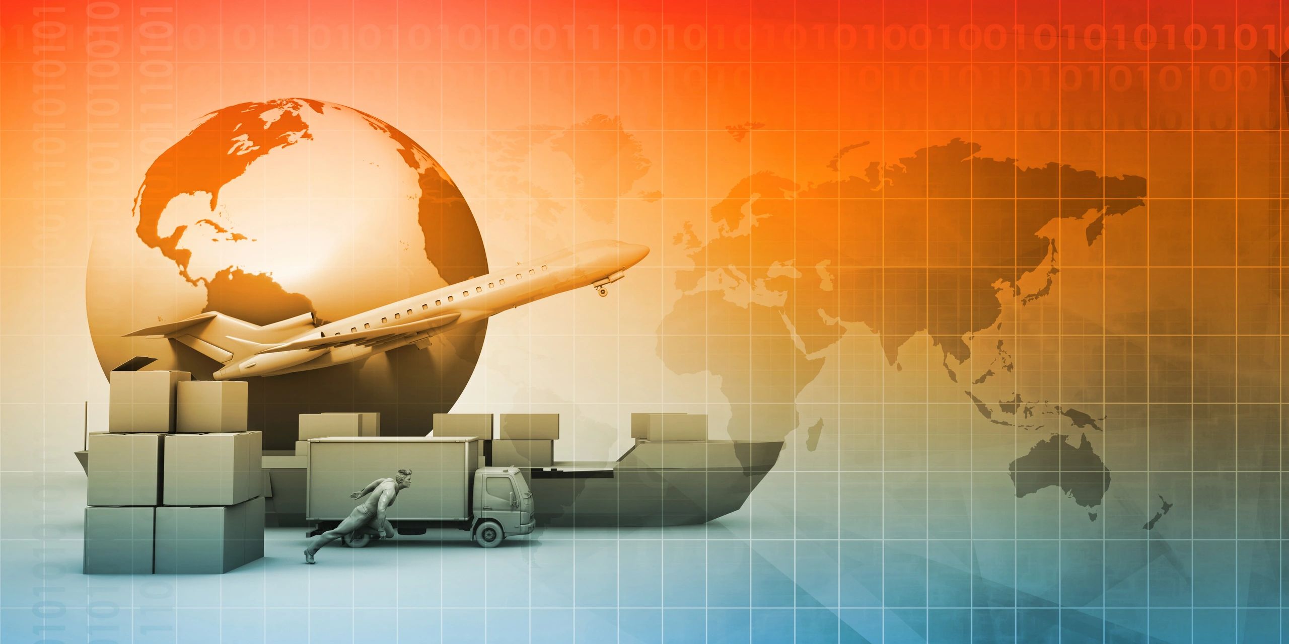 Supply Chain Software Solution for Global Network Concept